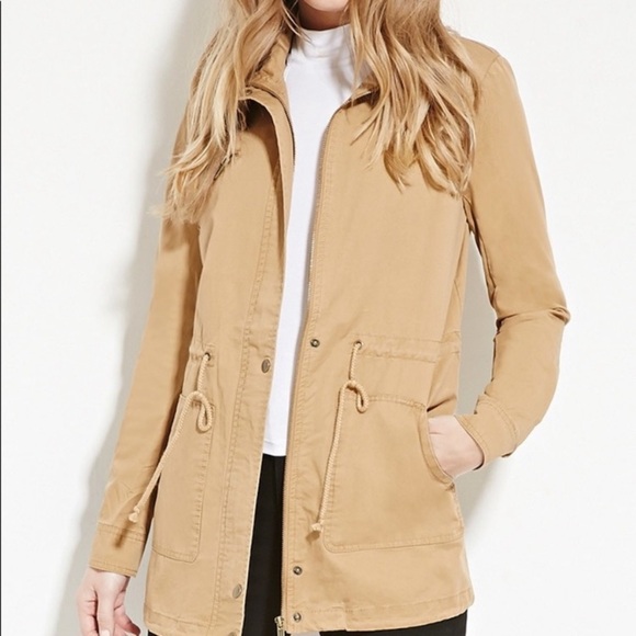 [F21] Tan Long Utility Jacket - Picture 1 of 5